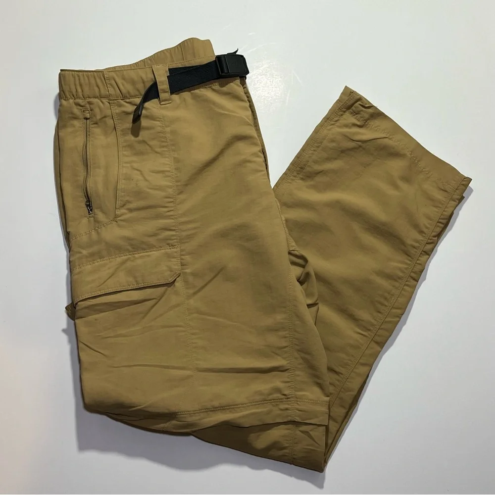 The North Face Convertible Khaki Cargo Nylon Belted Hiking Pants, XXL (40x30)